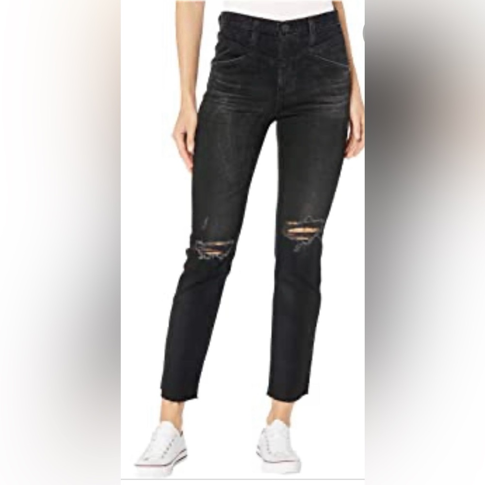 AG The Ex Boyfriend Slouchy Slim distressed black jean size 26